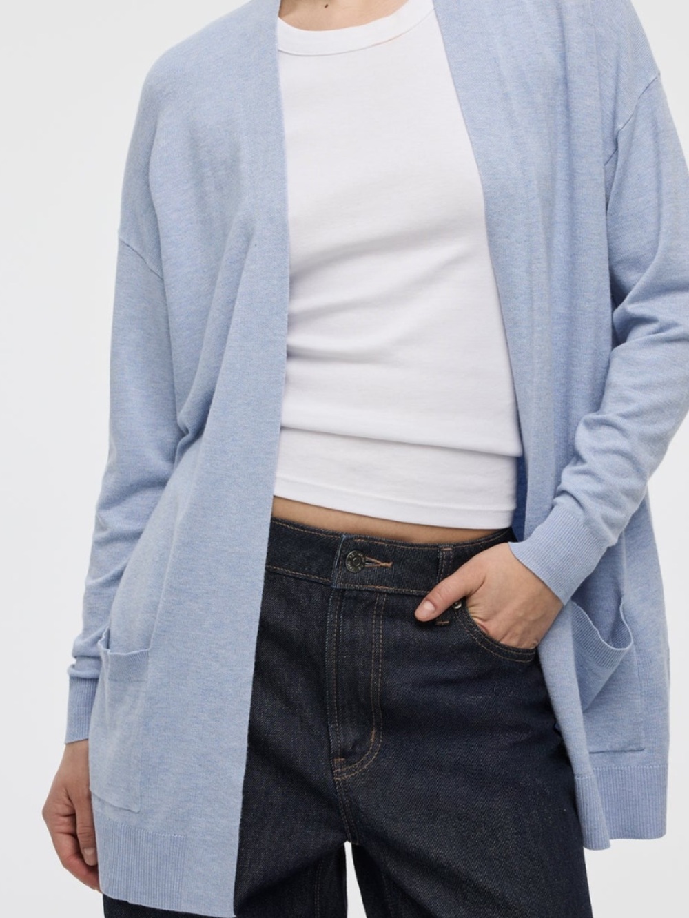 Gap Heathered Blue Cardigan